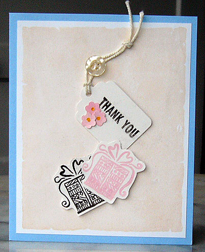 card making supplies used for baby shower thank you notecard