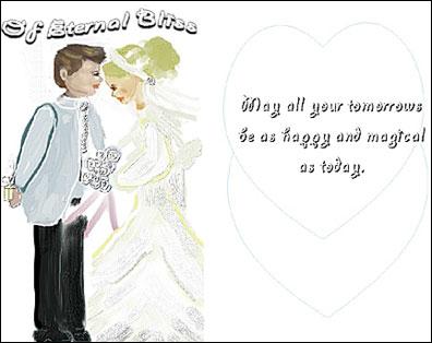 This is the front view of Anna's computer generated wedding card. This is the front view of Anna's computer generated wedding card.