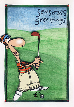 I created this golf Christmas greeting card using a clip art image.