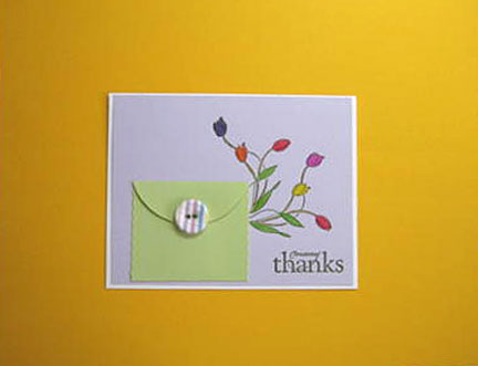 handmade thank you card designs. posy pocket thank you card