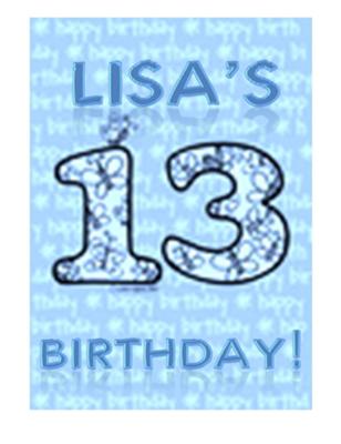 Lisa's 13th Birthday Invitation Card