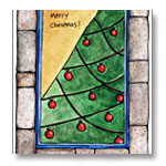 watercolored christmas tree card