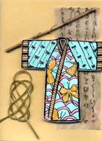 Kimono Rubber Stamped Card kimono rubber stamp card