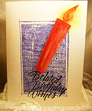 Belated Birthday Card - A Lighted Candle