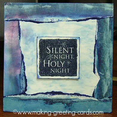 blue christmas card/Silent Night Holy Night