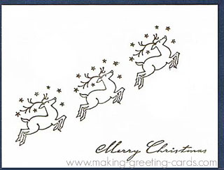 3 reindeer christmas card for business use