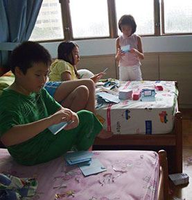Children Helping to Make Cards for Charity