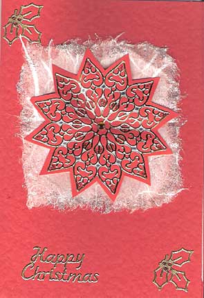 Snowflake / Star Christmas Card using gold colour stickers snowflake christmas card