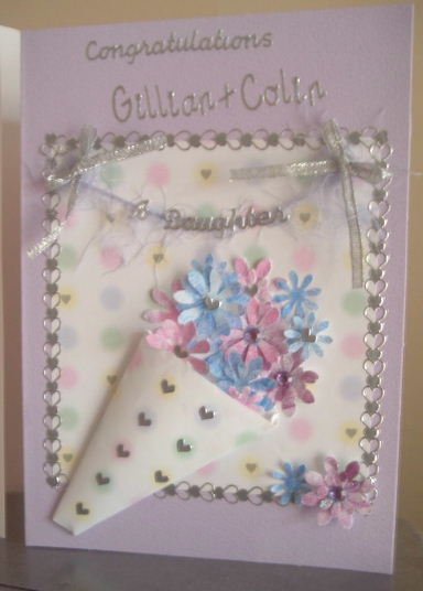 Baby Card in Lilac congratulations on a new baby card