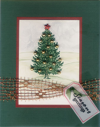 Embossed Christmas Tree Card - A Traditional Holidays Greeting Card