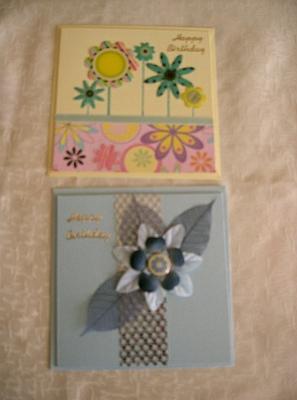 Blue Flowers Birthday Cards