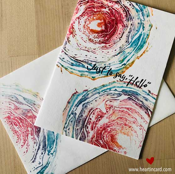 Green stamped card with matching envelope