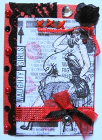 Naughty Girls - a Artist Trading Card - a collage.