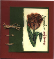 tulip rubber stamp "Thank You"  card