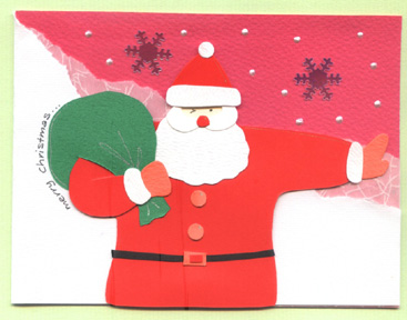 Handmade Santa Christmas Card santa claus handmade christmas card