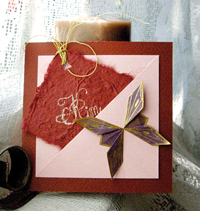 butterfly on pink card