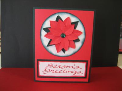 Handmade Poinsettia Christmas Card