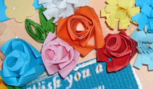 Paper Roses quilled card (closeup view)