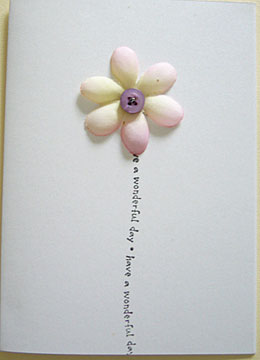 One stalk of flower to wish you Happy Birthday. silk flower handmade card