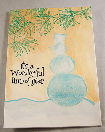 It's a wonderful time of year. Snowman card.