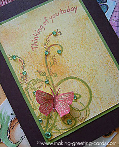 perfect sympathy card encouragement card, friendship card Unique Flower and Butterfly Card Here For You Greeting card