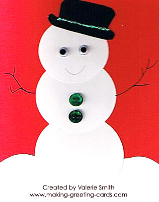 This snowman really has a friendly look and I'm sure all kids will love this paper snowman. Friendly Snowman Card