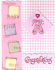 Handmade Baby Girl card in pink.