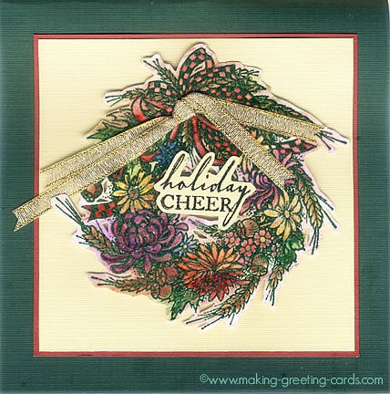 Wreath Christmas Card made years ago but this card design will always be popular any time.