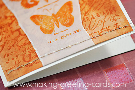 aged look butterfly card/Stitched Vintage Butterfly Card aged look butterfly card/Stitched Vintage Butterfly Card